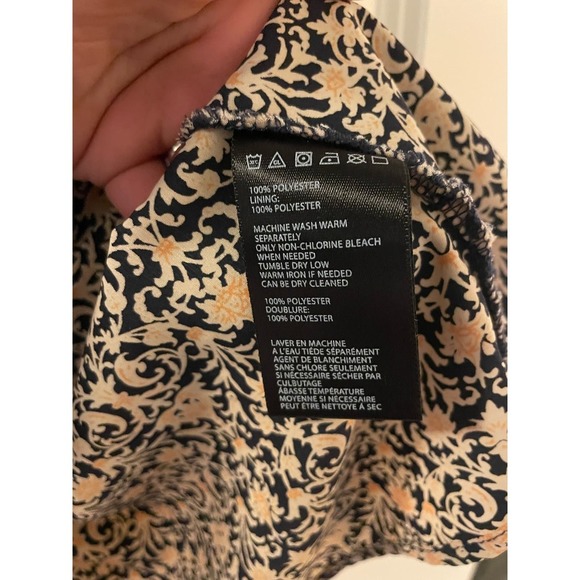 Urban Outfitters "Kimchi Blue" Ruffle Sleeve Orange Navy Cream Dress‎ Size 4 - Picture 5 of 7